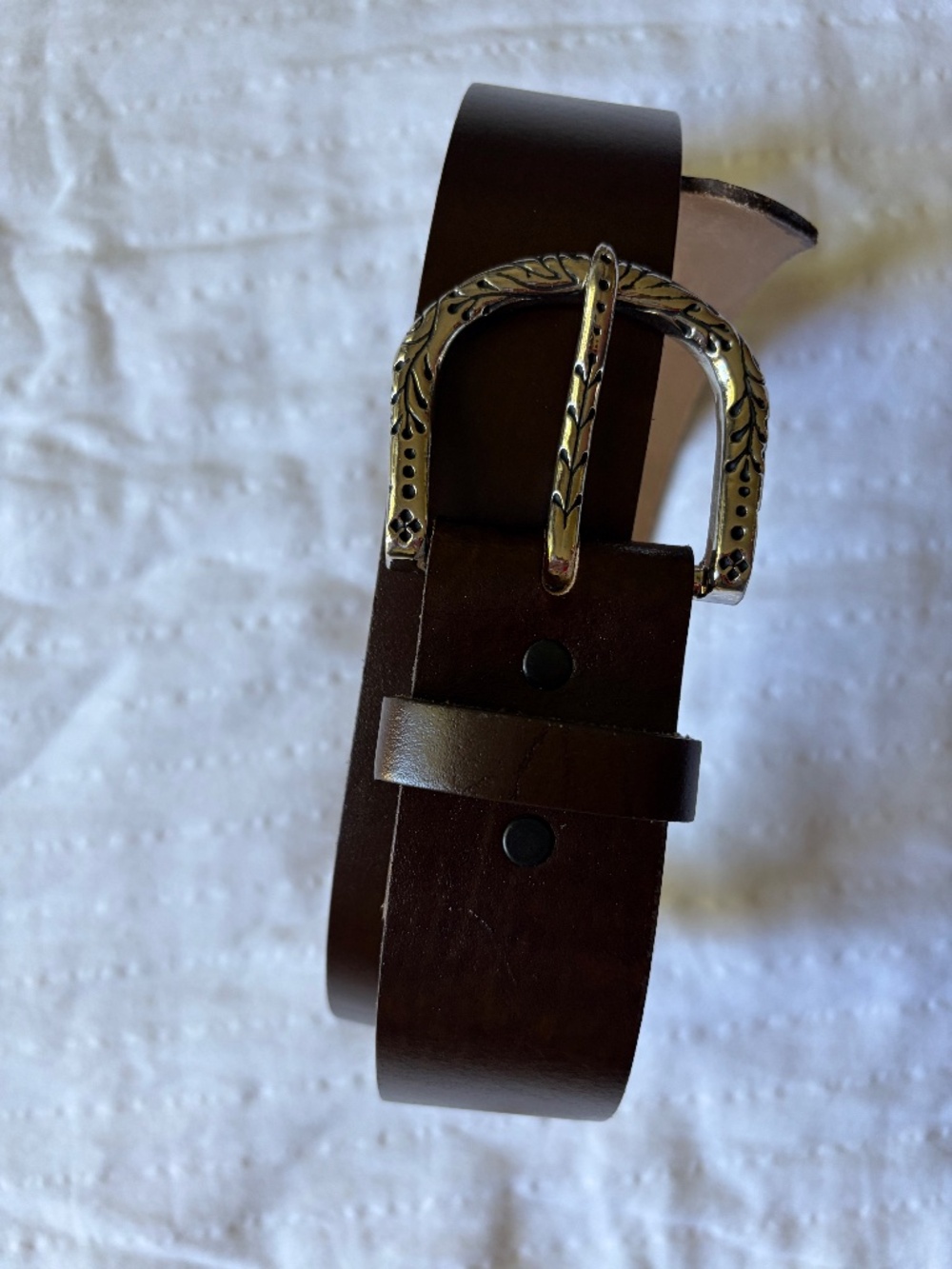 Designer Buckle,  Genuine Leather.  New!  Size 34--36, Brown.
